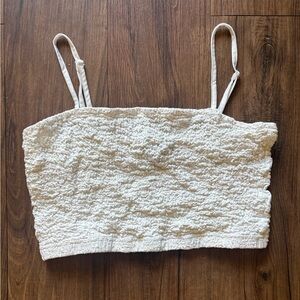 Cider Cream Textured Bendeau Crop Top